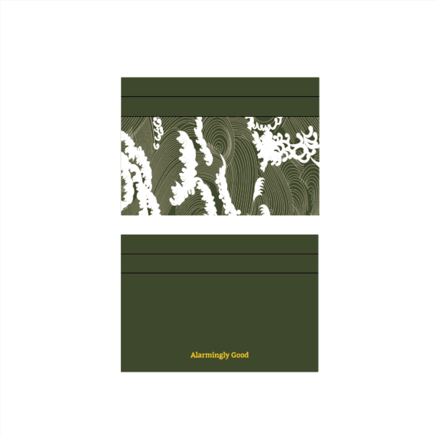 Olive Green Embroidered Leather Cardholder