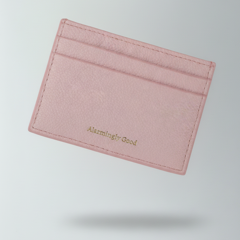 Sakura Pink Embroidered Leather Cardholder