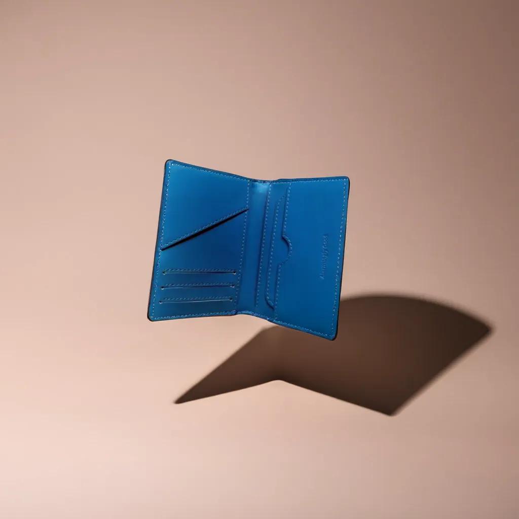 “Great Wave Off” Embroidered Leather Bi-Fold Cardholder
