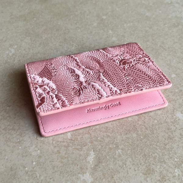 Sakura Pink Embroidered Leather Bi-Fold Cardholder – Alarminglygood